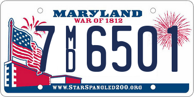 MD license plate 7MD6501