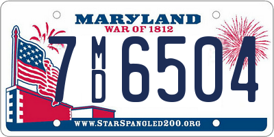 MD license plate 7MD6504