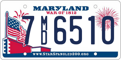 MD license plate 7MD6510