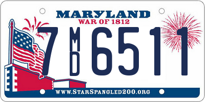 MD license plate 7MD6511