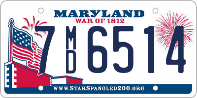 MD license plate 7MD6514