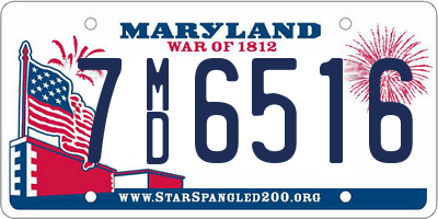 MD license plate 7MD6516