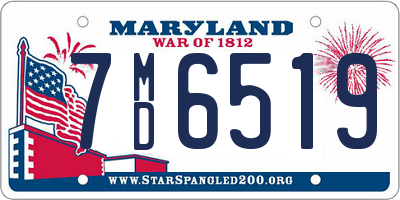 MD license plate 7MD6519