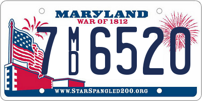 MD license plate 7MD6520