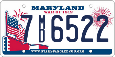 MD license plate 7MD6522