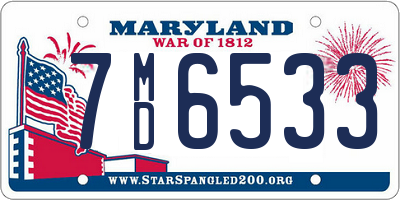 MD license plate 7MD6533