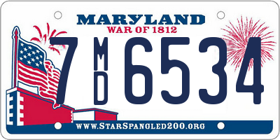 MD license plate 7MD6534