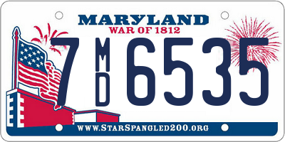 MD license plate 7MD6535