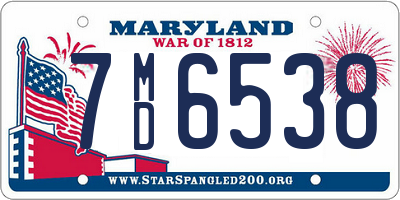 MD license plate 7MD6538