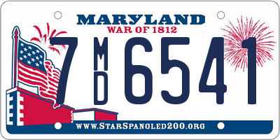 MD license plate 7MD6541