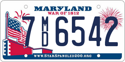 MD license plate 7MD6542