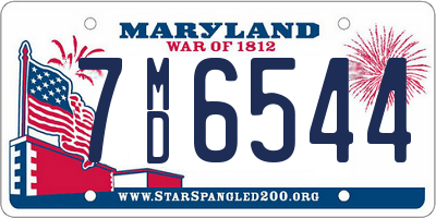 MD license plate 7MD6544