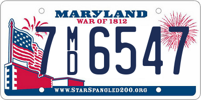 MD license plate 7MD6547