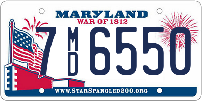 MD license plate 7MD6550