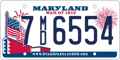 MD license plate 7MD6554