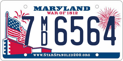 MD license plate 7MD6564