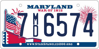 MD license plate 7MD6574