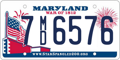 MD license plate 7MD6576