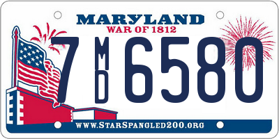 MD license plate 7MD6580