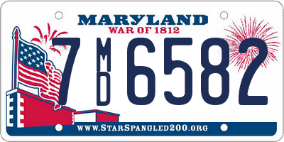 MD license plate 7MD6582