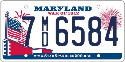 MD license plate 7MD6584