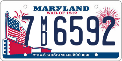 MD license plate 7MD6592