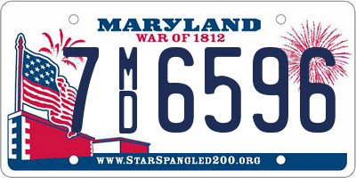 MD license plate 7MD6596