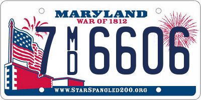 MD license plate 7MD6606