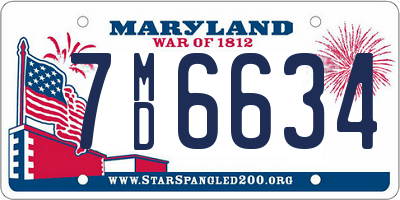 MD license plate 7MD6634