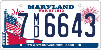 MD license plate 7MD6643