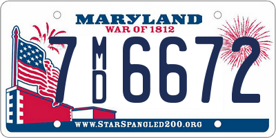MD license plate 7MD6672