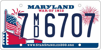 MD license plate 7MD6707