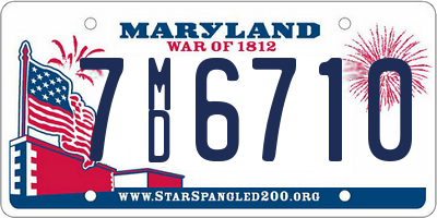 MD license plate 7MD6710