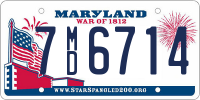 MD license plate 7MD6714