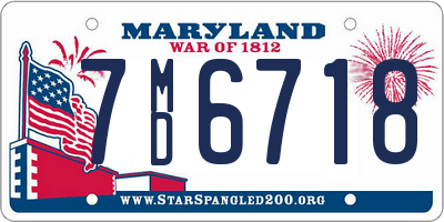 MD license plate 7MD6718