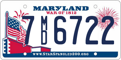MD license plate 7MD6722