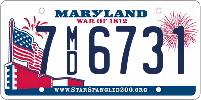 MD license plate 7MD6731