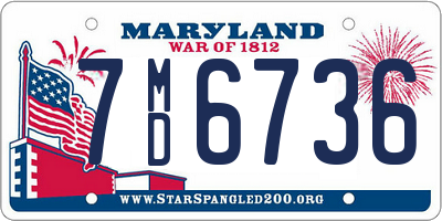 MD license plate 7MD6736