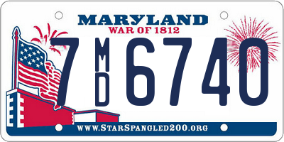 MD license plate 7MD6740