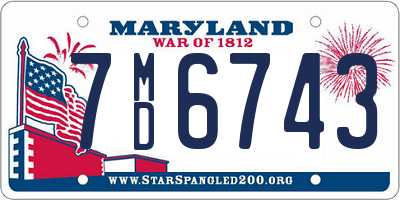 MD license plate 7MD6743