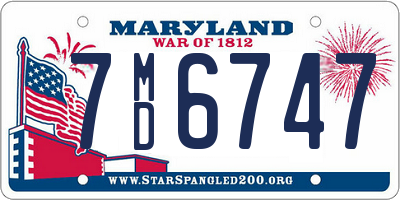 MD license plate 7MD6747