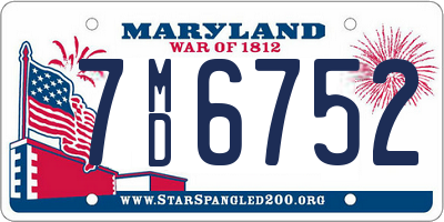 MD license plate 7MD6752