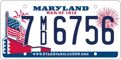 MD license plate 7MD6756