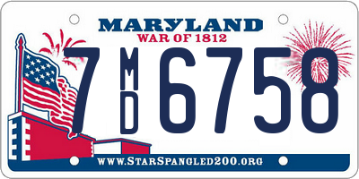 MD license plate 7MD6758