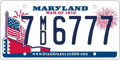 MD license plate 7MD6777
