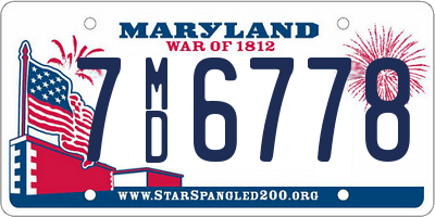 MD license plate 7MD6778