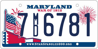 MD license plate 7MD6781