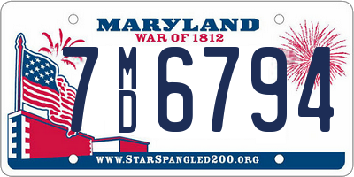 MD license plate 7MD6794