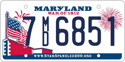 MD license plate 7MD6851