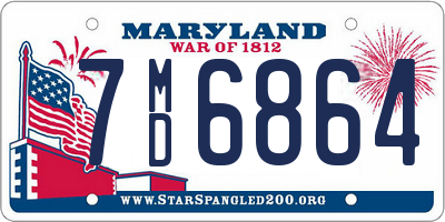 MD license plate 7MD6864